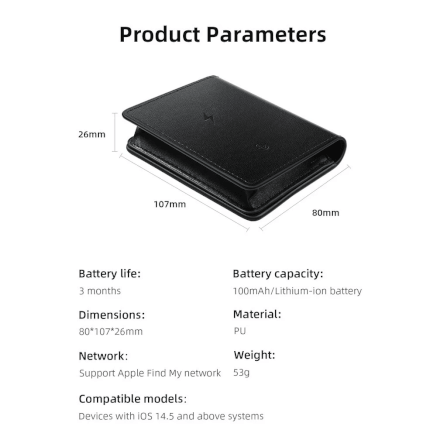 กระเป๋าเก็บการ์ดอัจฉริยะ HOCO E91F พร้อม GPS TRACKER ติดตามตำแหน่งทั่วโลก สำหรับ APPLE IOS เก็บบัตรได้ 11 ใบ_8